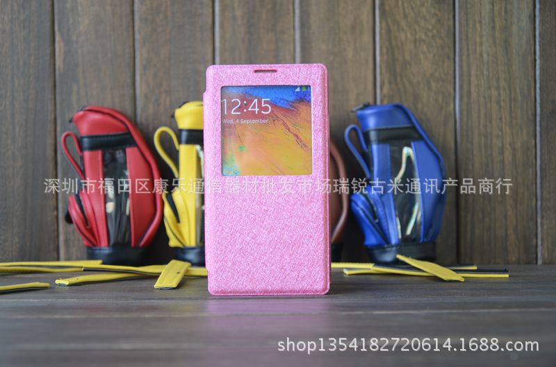 三星Note3蠶絲紋開窗手機保護套 工廠直銷，品質與價格的雙贏選擇